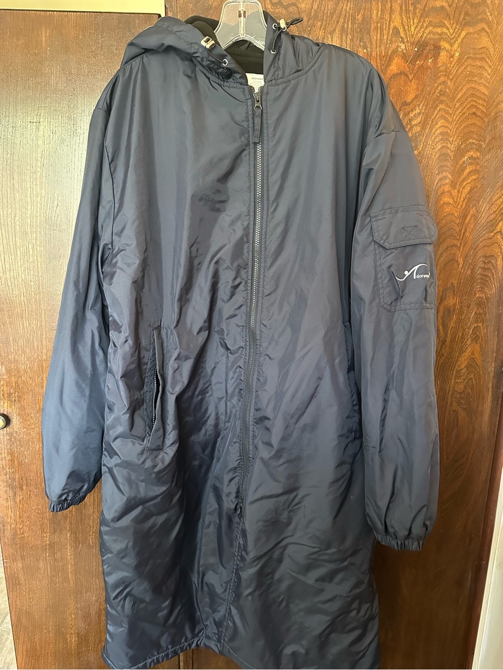 Adoretex Men’s Unisex Adult Navy Hooded Long Swim Parka Divers Jacket Large